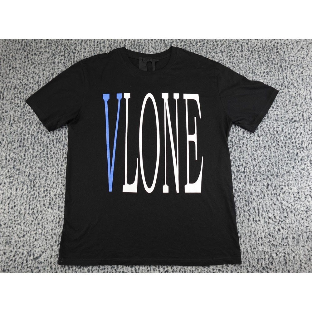 Vlone Graphic T-Shirt Mens L Black Snake V Logo Short Sleeve Tee